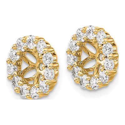 14K Yellow Gold 1 ct tw Diamond Circle Earring Jackets – view 2