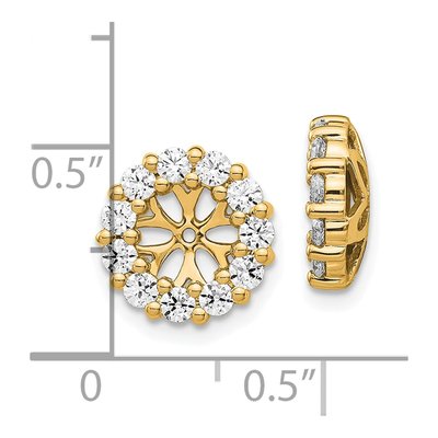 14K Yellow Gold 1 ct tw Diamond Circle Earring Jackets – view 3