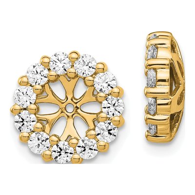 14K Yellow Gold 1 ct tw Diamond Circle Earring Jackets