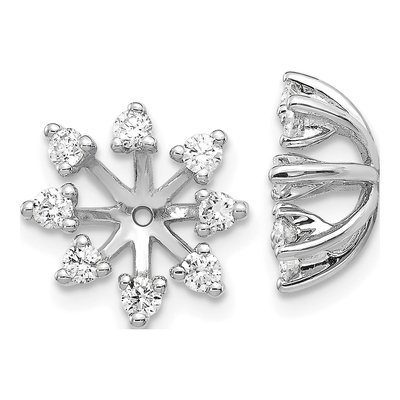 14K White Gold Diamond Earring Jacket Mounting