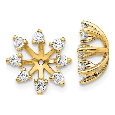 14K Yellow Gold 1/2 ct tw Diamond Fancy Earring Jackets