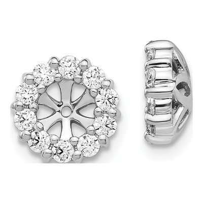 14K White Gold 5/8 ct tw Diamond Circle Earring Jackets