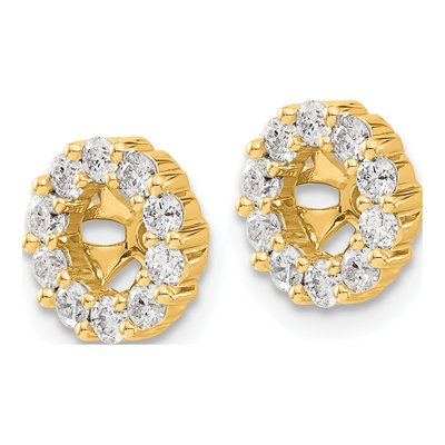 14K Yellow Gold 5/8 ct tw Diamond Circle Earring Jackets – view 2