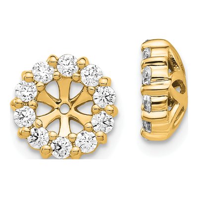14K Yellow Gold 5/8 ct tw Diamond Circle Earring Jackets