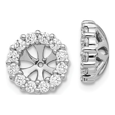 14K White Gold 3/4 ct tw Diamond Circle Earring Jackets