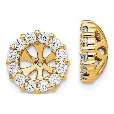 14K Yellow Gold 3/4 ct tw Diamond Circle Earring Jackets