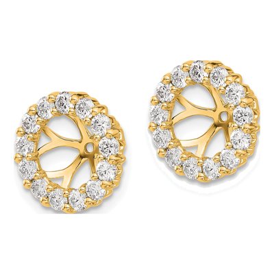 10K Yellow Gold 1 ct tw Diamond Round Earring Jackets – view 3