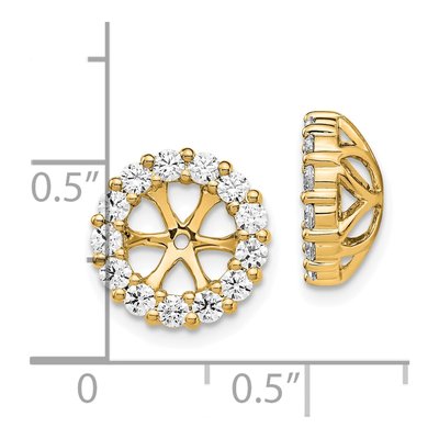 10K Yellow Gold 1 ct tw Diamond Round Earring Jackets – view 4