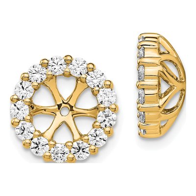 10K Yellow Gold 1 ct tw Diamond Round Earring Jackets