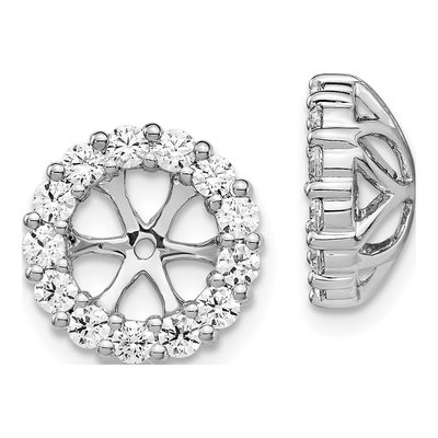 14K White Gold 1 ct tw Diamond Circle Earrings