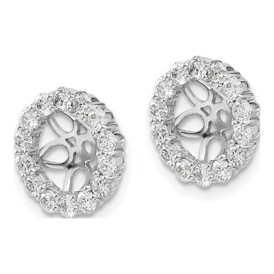 14K White Gold 1 ct tw Diamond Circle Earring Jackets – view 3