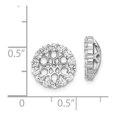 14K White Gold 1 ct tw Diamond Circle Earring Jackets – view 4