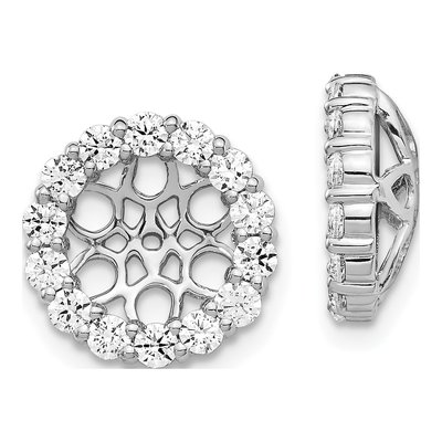 14K White Gold 1 ct tw Diamond Circle Earring Jackets