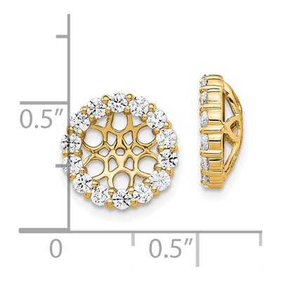 14K Yellow Gold 1 ct tw Diamond Circle Earring Jackets – view 3