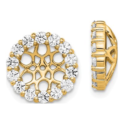 14K Yellow Gold 1 ct tw Diamond Circle Earring Jackets