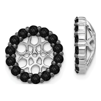 14K White Gold 1 ct tw Diamond Circle Earring Jackets