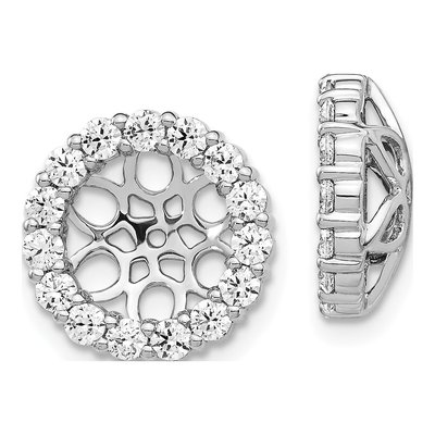14K White Gold 1.05 ct tw Diamond Circle Earring Jackets