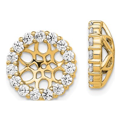 14K Yellow Gold 1.05 ct tw Diamond Circle Earring Jackets