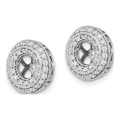 14K White Gold 1/2 ct tw Diamond Circle Earring Jackets – view 3