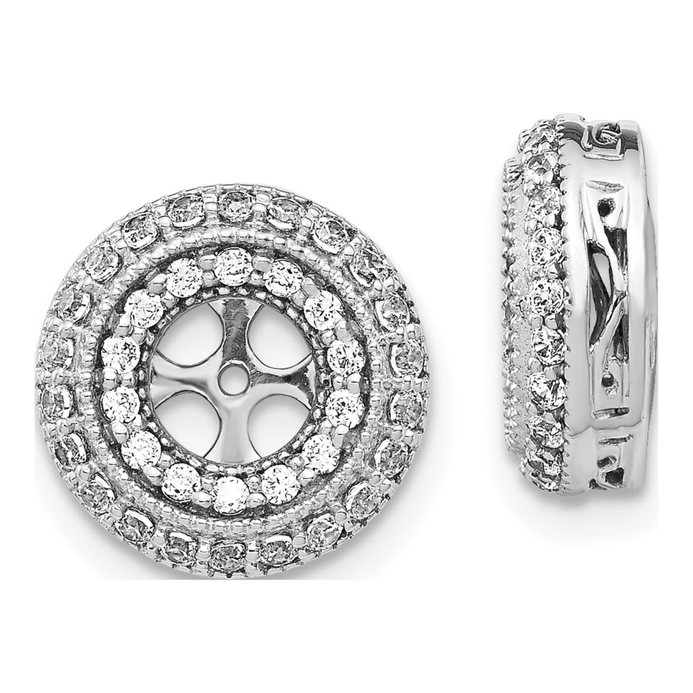 14K White Gold 1/2 ct tw Diamond Circle Earring Jackets