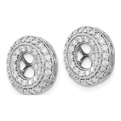 14K White Gold 1 ct tw Diamond Double Circle Earring Jackets – view 2