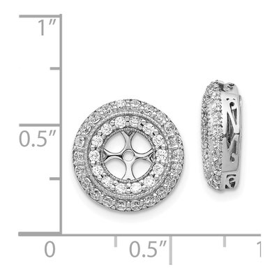 14K White Gold 1 ct tw Diamond Double Circle Earring Jackets – view 3