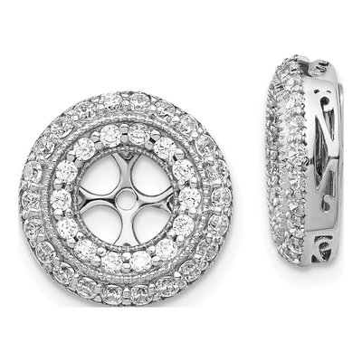 14K White Gold 1 ct tw Diamond Double Circle Earring Jackets