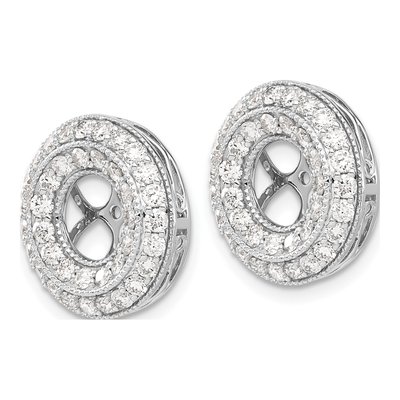 14K White Gold 1.5 ct tw Diamond Double Circle Earring Jackets – view 3