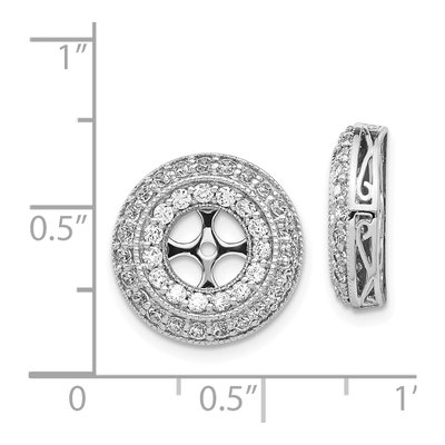 14K White Gold 1.5 ct tw Diamond Double Circle Earring Jackets – view 4