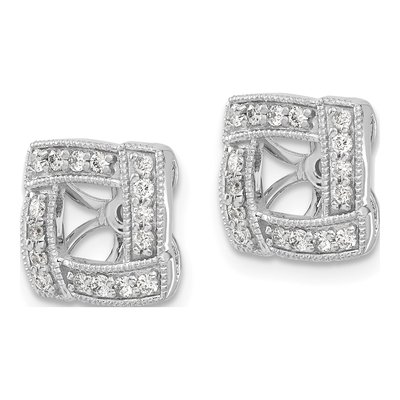 14K White Gold 1/3 ct tw Diamond Square Earring Jackets – view 3