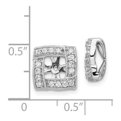 14K White Gold 1/3 ct tw Diamond Square Earring Jackets – view 4