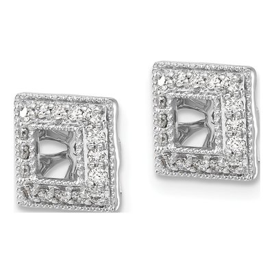 14K White Gold 1/4 ct tw Diamond Square Earring Jackets – view 3