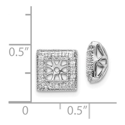 14K White Gold 1/4 ct tw Diamond Square Earring Jackets – view 4