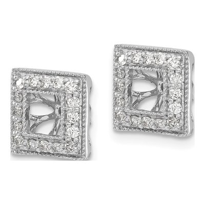 14K White Gold 1/3 ct tw Diamond Square Earring Jackets – view 3