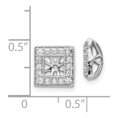 14K White Gold 1/3 ct tw Diamond Square Earring Jackets – view 4