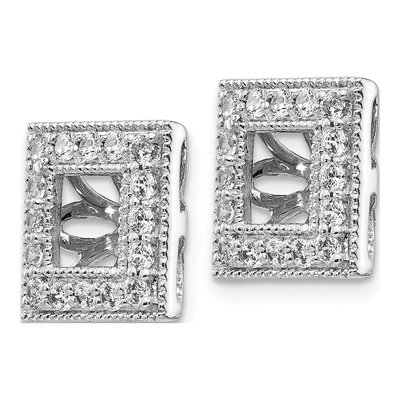 14K White Gold 1/2 ct tw Diamond Square Earring Jackets – view 2