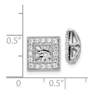 14K White Gold 1/2 ct tw Diamond Square Earring Jackets – view 3