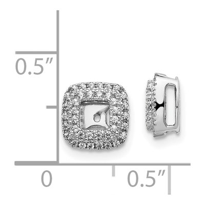 14K White Gold 1/4 ct tw Diamond Square Earring Jackets – view 4
