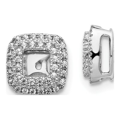 14K White Gold 1/4 ct tw Diamond Square Earring Jackets