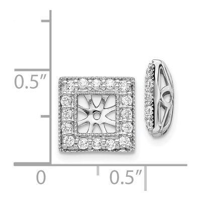 14K White Gold 1/2 ct tw Diamond Square Earring Jackets – view 3