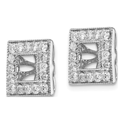 14K White Gold 7/8 ct tw Diamond Square Earring Jackets – view 2