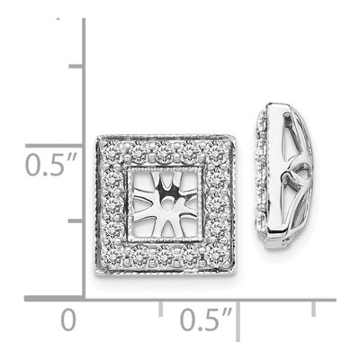 14K White Gold 7/8 ct tw Diamond Square Earring Jackets – view 3