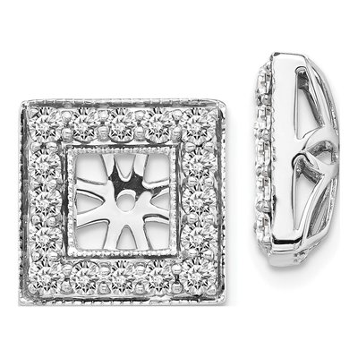 14K White Gold 7/8 ct tw Diamond Square Earring Jackets