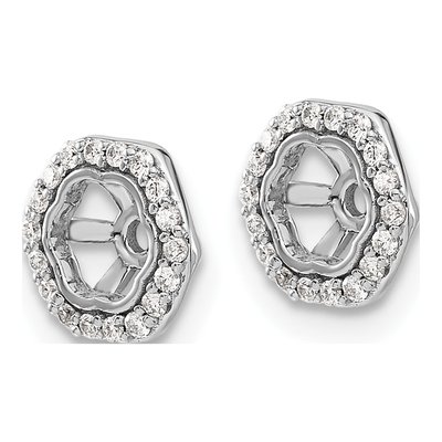 10K White Gold 1/6 ct tw Diamond Hexagon Earring Jackets – view 2