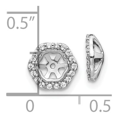 10K White Gold 1/6 ct tw Diamond Hexagon Earring Jackets – view 3