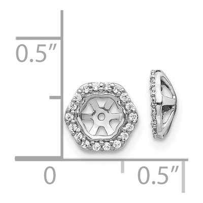 14K White Gold Diamond Hexagon Earring Jackets – view 4