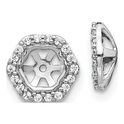 14K White Gold 1/6 ct tw Diamond Hexagon Earring Jackets