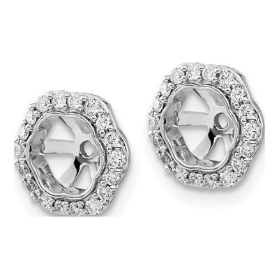 10K White Gold 1/4 ct tw Diamond Hexagon Earring Jackets – view 2