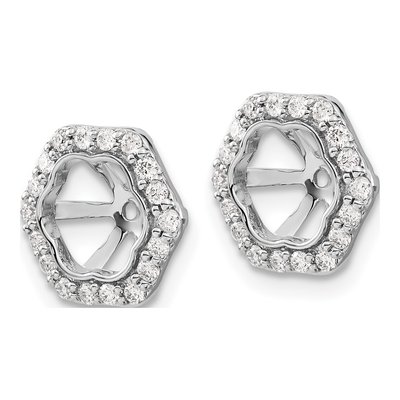 10K White Gold 1/3 ct tw Diamond Hexagon Earring Jackets – view 2
