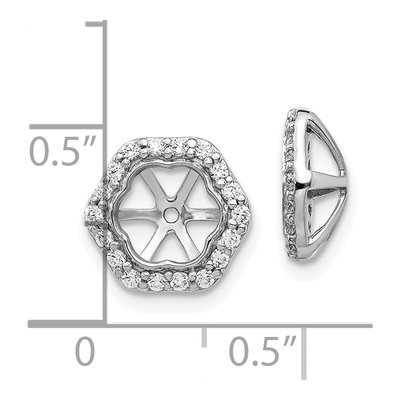 10K White Gold 1/3 ct tw Diamond Hexagon Earring Jackets – view 3